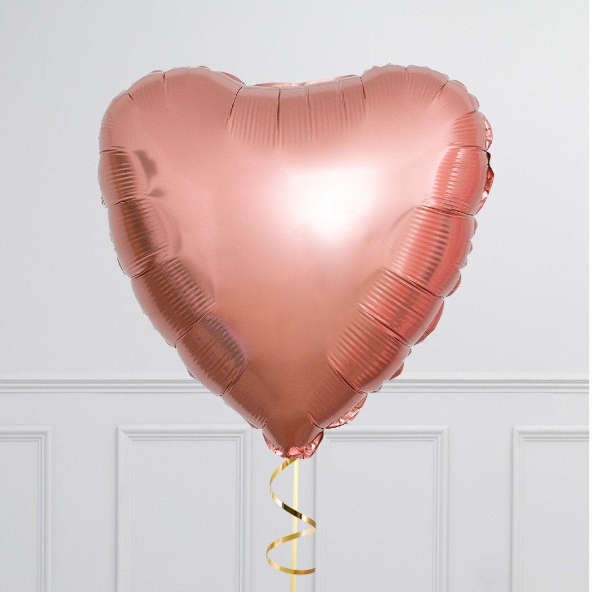 Rose Gold Hearts Inflated Foil Balloon Bunch