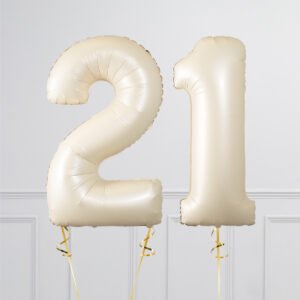 Cream Foil Balloon Numbers