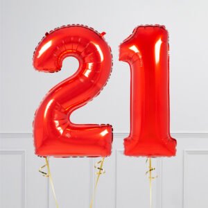 Red Foil Balloon Numbers