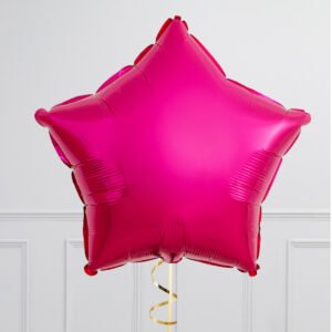 Bright Pink & Baby Pink Hearts & Stars Inflated Foil Balloon Bunch