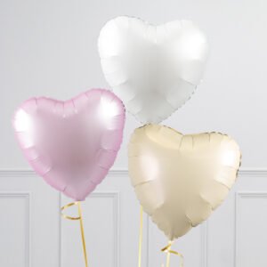 Pink Pastel Daisy Hearts Inflated Foil Balloon Bunch