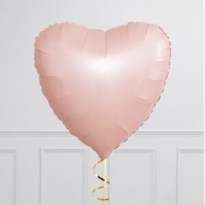 Baby Pink Blush Hearts Inflated Foil Balloon Bunch