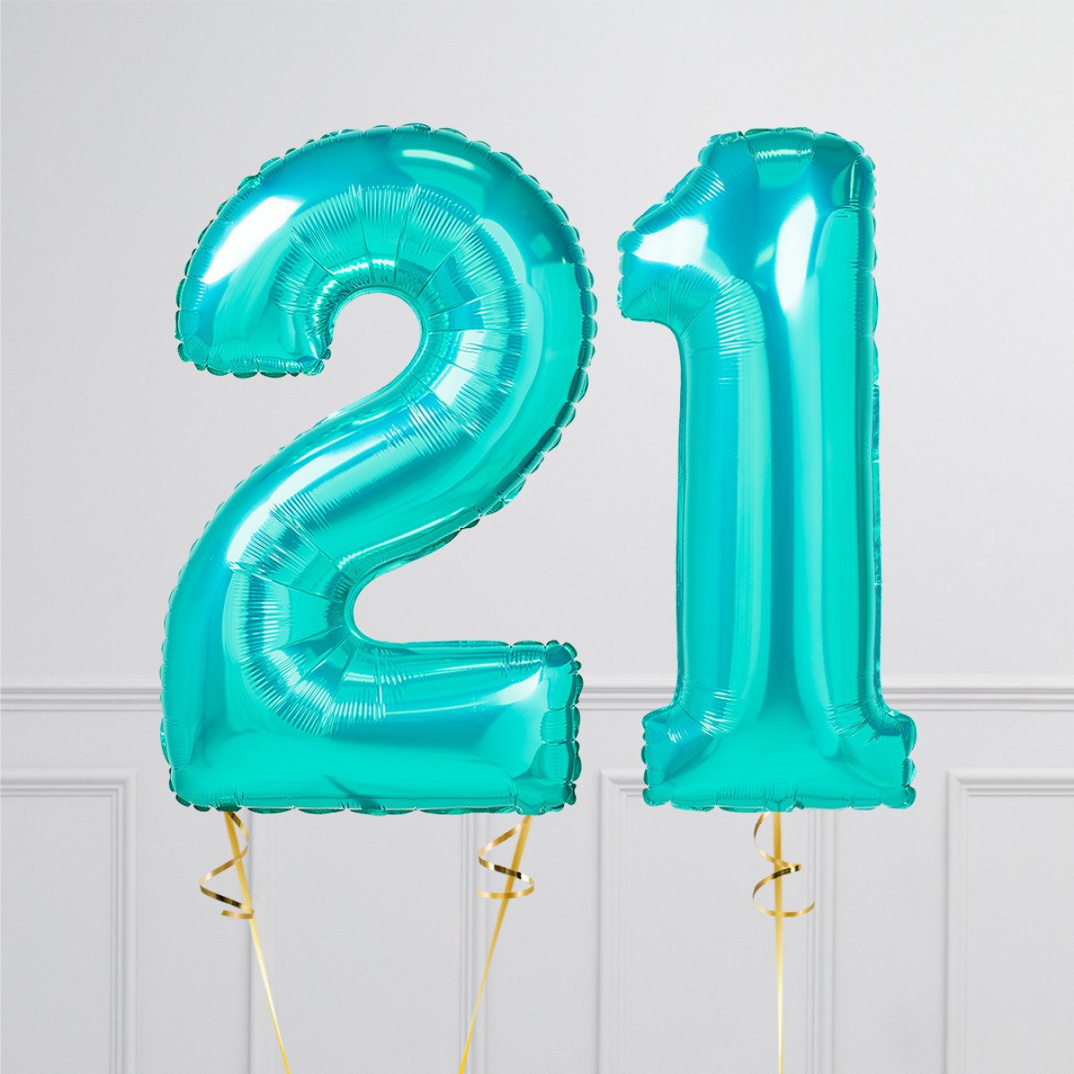 Turquoise Foil Balloon Numbers
